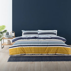 Linen House Duvet Cover Three Quarter Linen House Navy Dalton Duvet Cover Set (7309400473689)