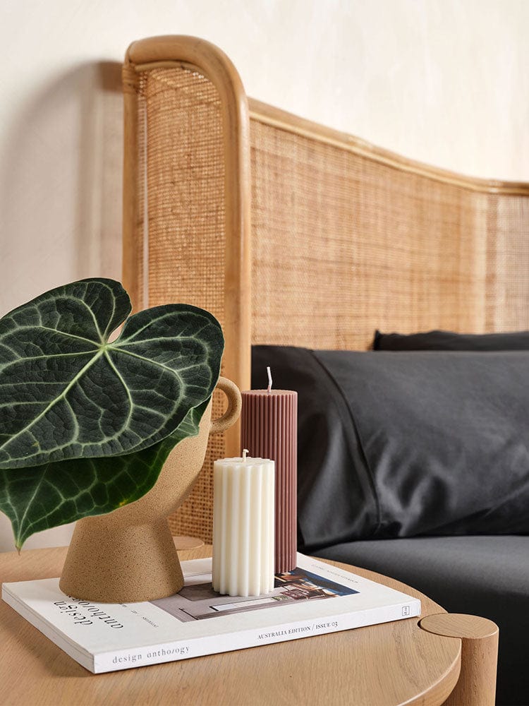 Linen House FITTED SHEET Linen House Elka Bamboo 500 Thread Count Fitted Sheet Charcoal (7347310624857)