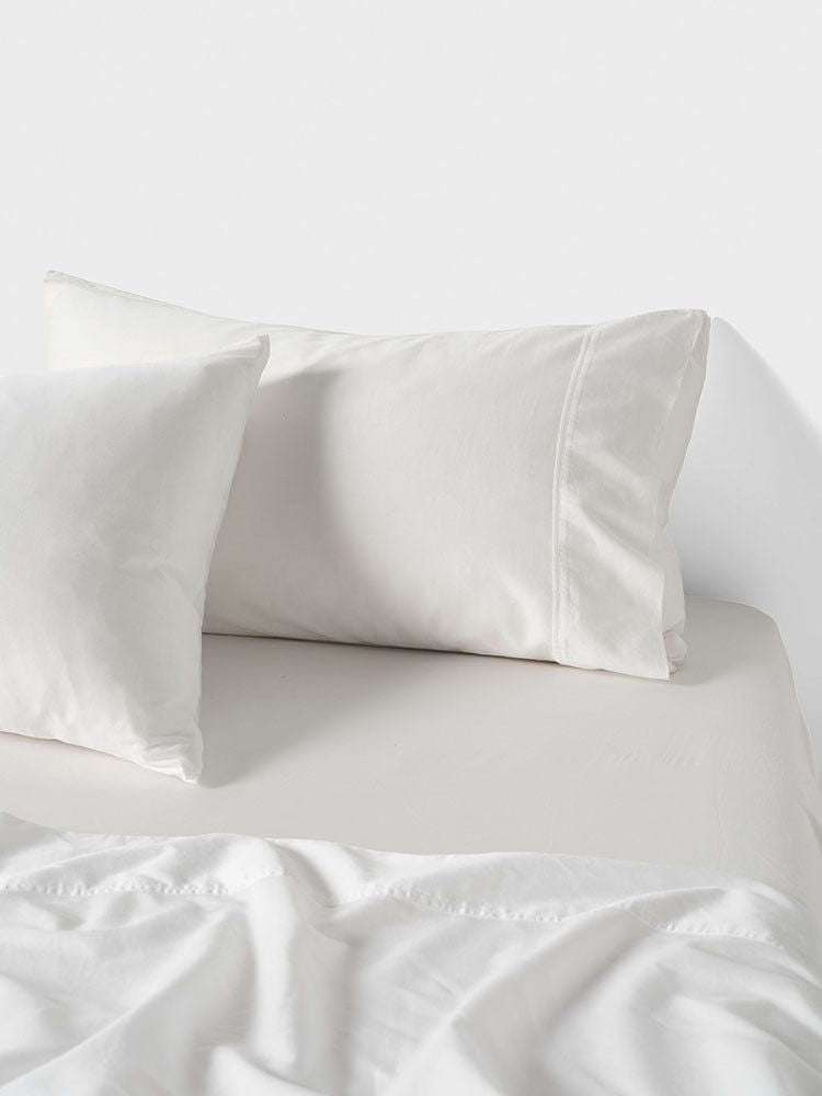 Linen House FITTED SHEET Linen House Flat Sheet Surf Wash White