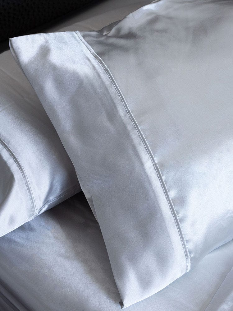 Linen House FITTED SHEET Linen House Satin Sheet Sets Silver (7406923022425)