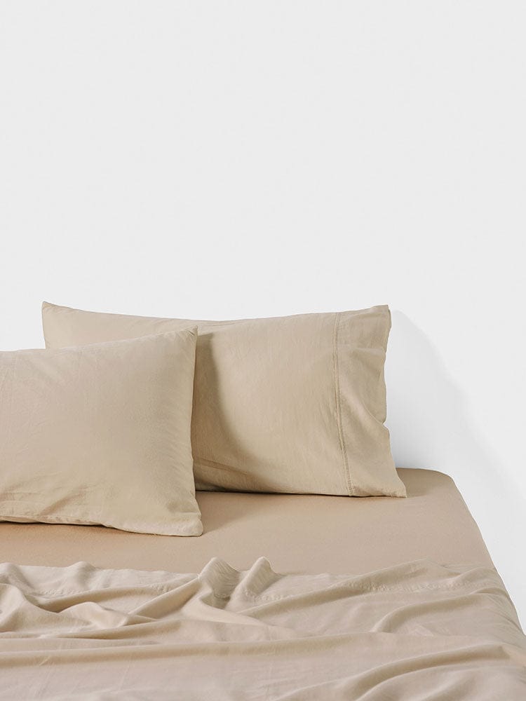 Linen House FLAT SHEET Linen House Flat Sheet Surf Wash Taupe