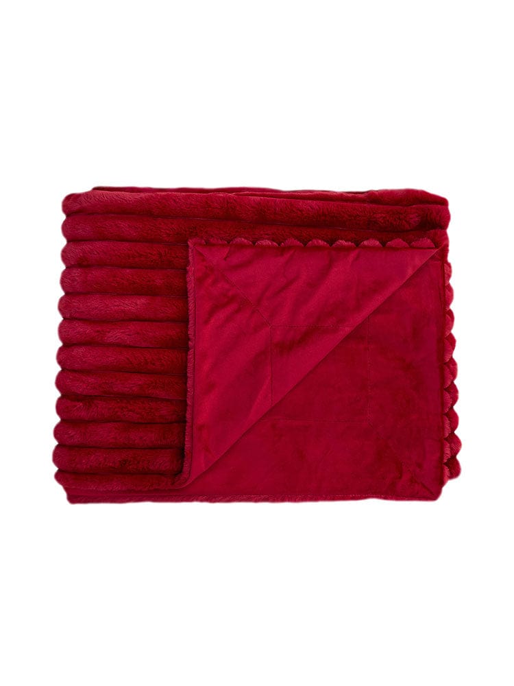 Linen House Fur Throw Linen House Decadence Fur Throw 150x200cm Ruby