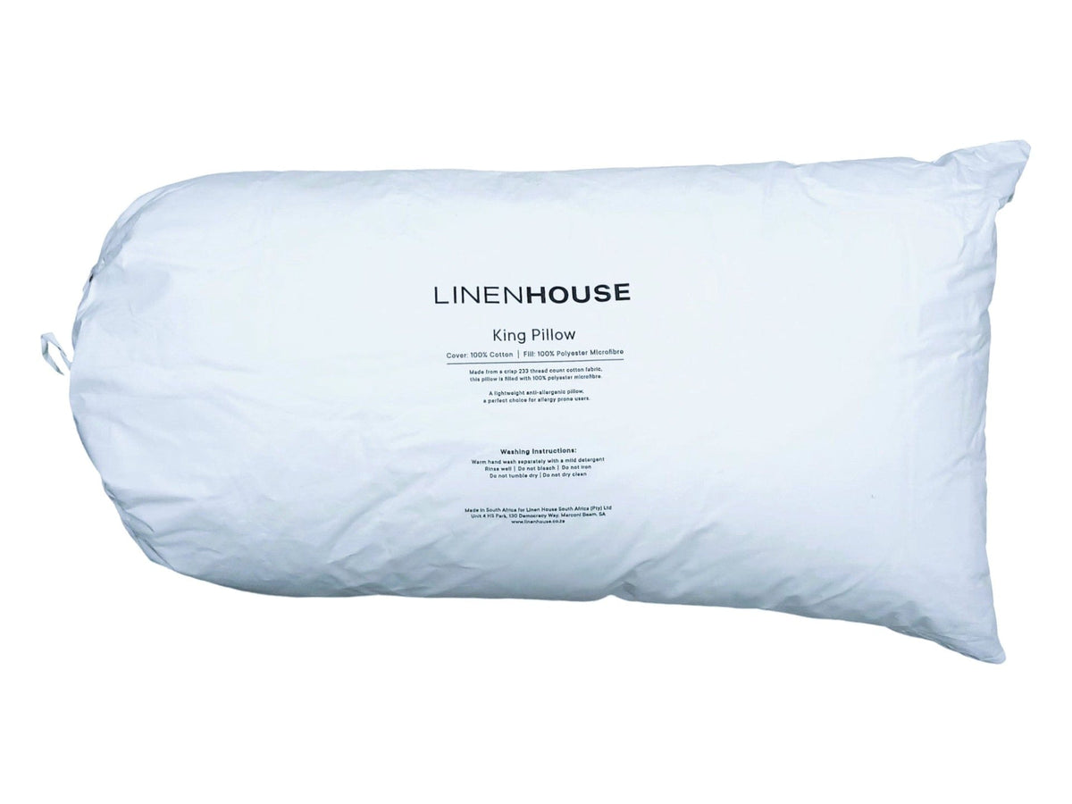 Linen House Pillows Linen House White Siliconised Microfibre king Pillow Inner 50x90cm