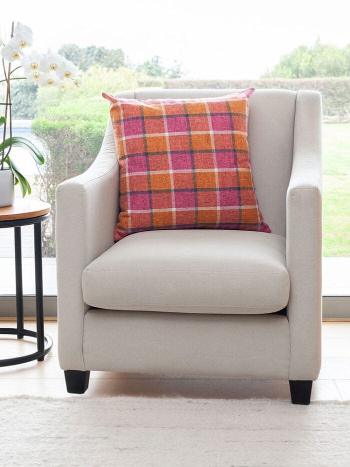 Linen House scatter cushion Linen House Checkmate Scatter Cushion 55 x 55cm Coral Blush