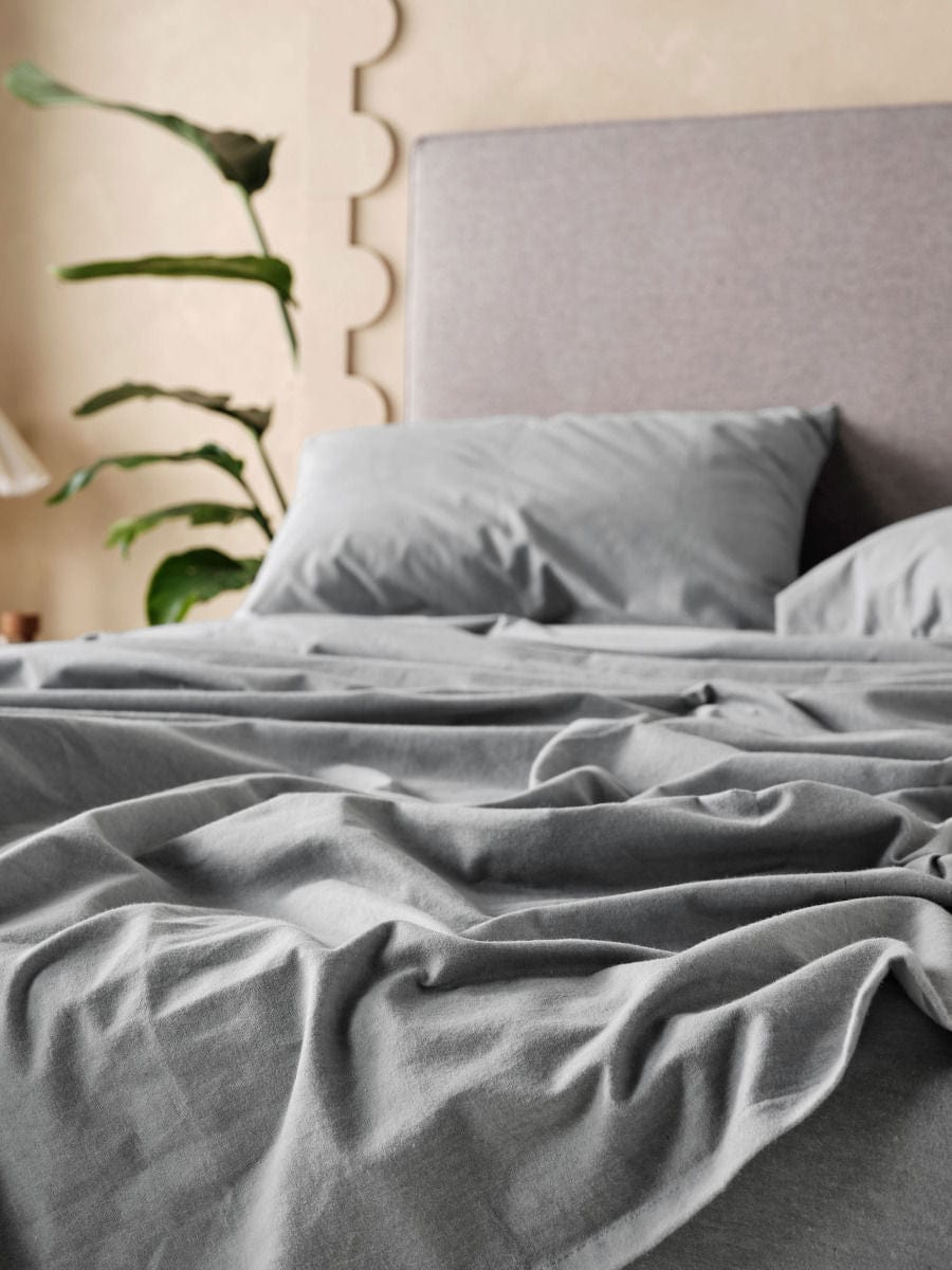 Linen House SHEET SET Linen House Grey Flannelette Fitted Sheet Set (7041870790745)
