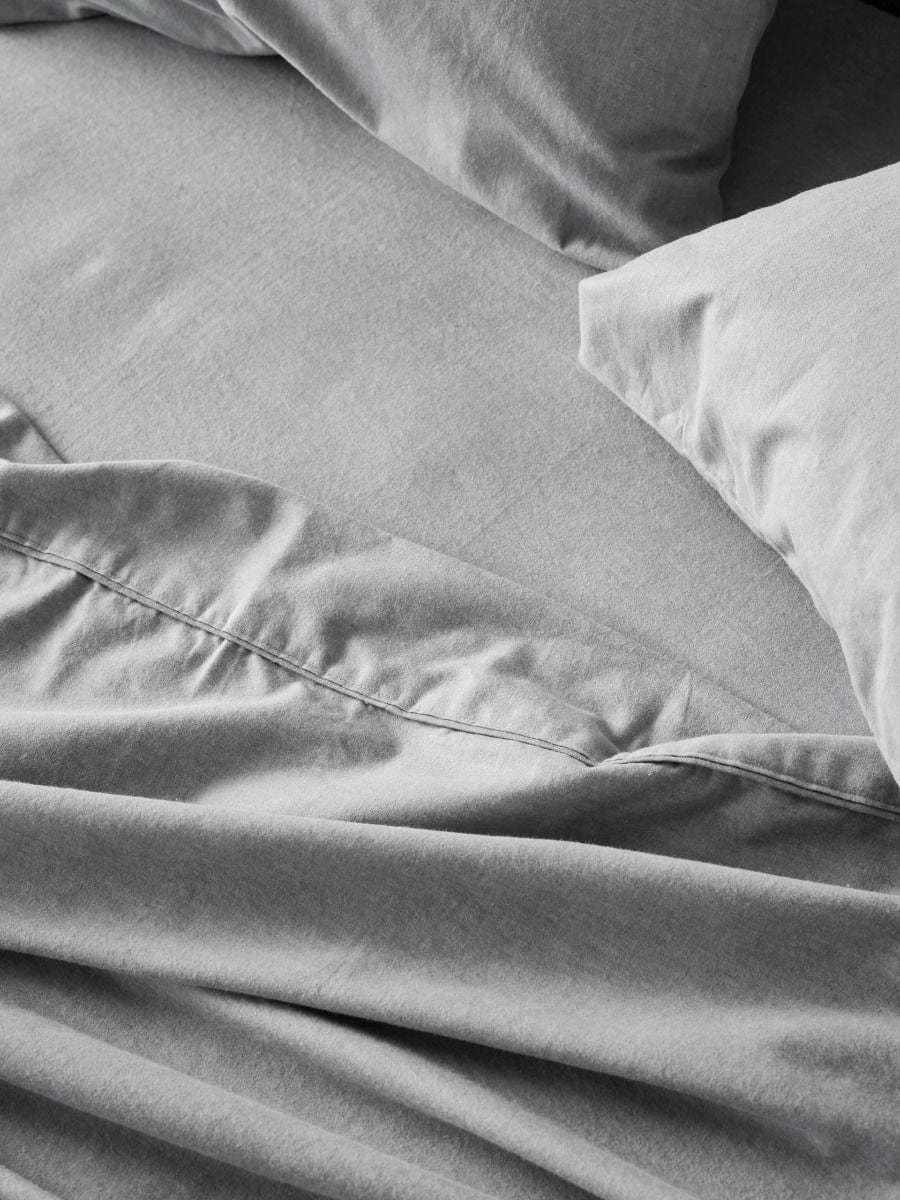 Linen House SHEET SET Linen House Grey Flannelette Fitted Sheet Set (7041870790745)