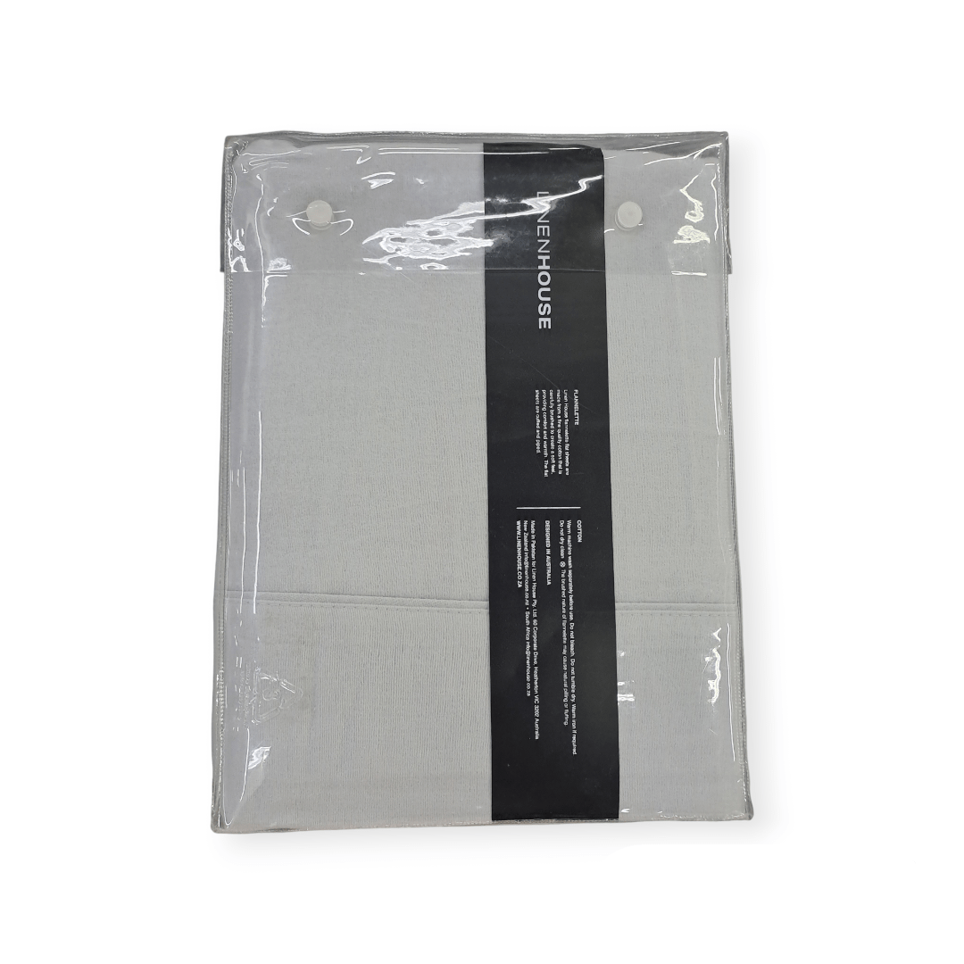 Linen House SHEET SET Linen House Light Grey Flannelette Winter Fitted Sheet Set (7041870790745)