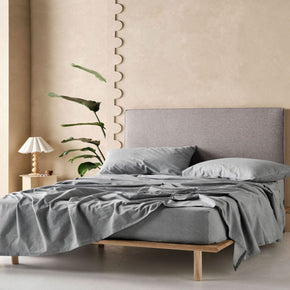 Linen House SHEET SET Single Linen House Grey Flannelette Fitted Sheet Set (7041870790745)