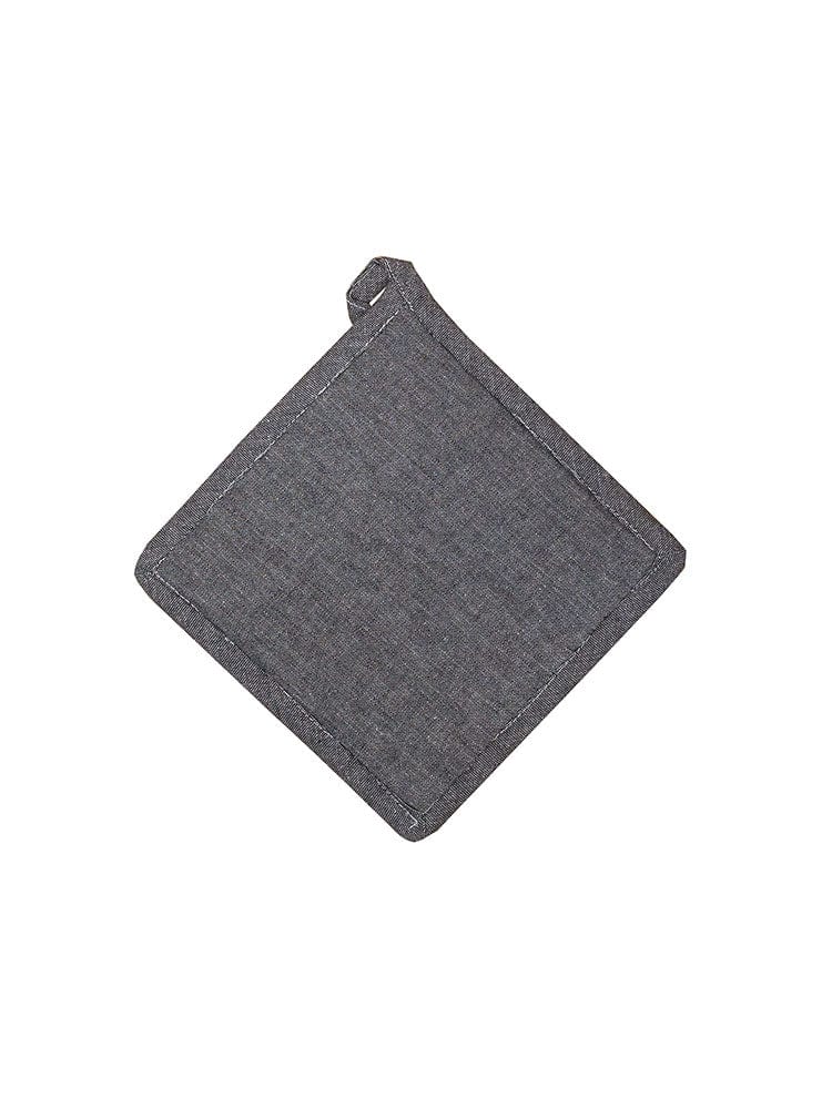 Linen House Table Cloth Linen House Revana Chambray Black Pot Holder (7313740267609)