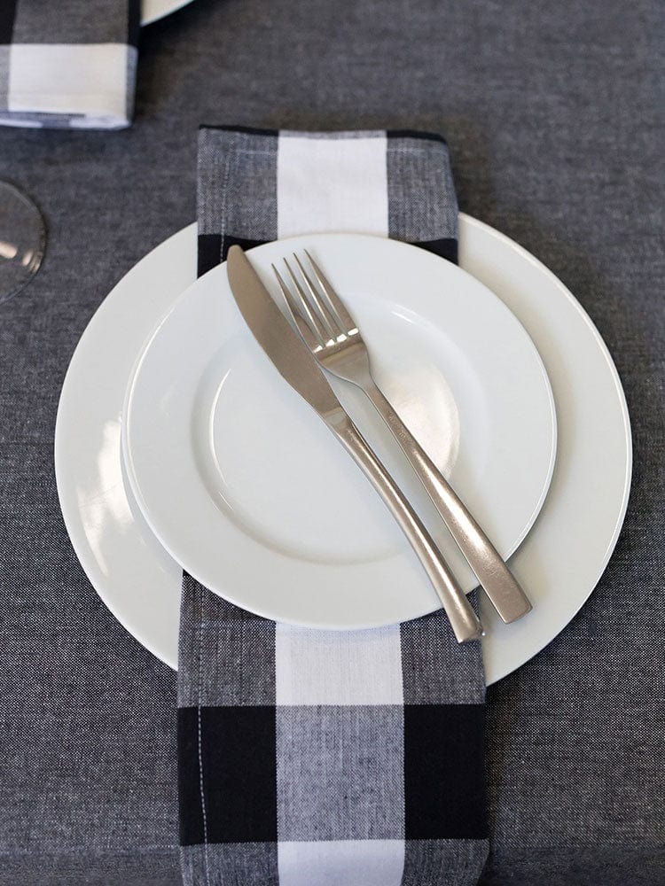 Linen House Table Cloth Linen House Revana Chambray Black Tablecloth