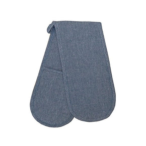 Linen House Table Cloth Linen House Revana Chambray Navy Double Oven Glove (7314234474585)