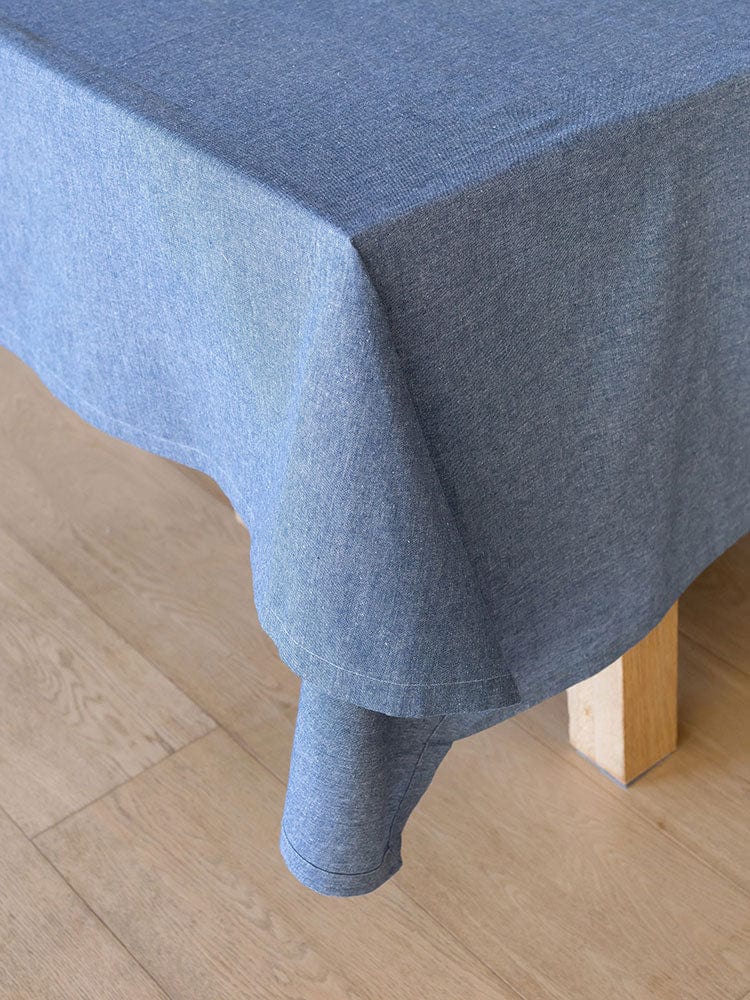 Linen House Table Cloth Linen House Revana Chambray Navy Tablecloth (7314249384025)