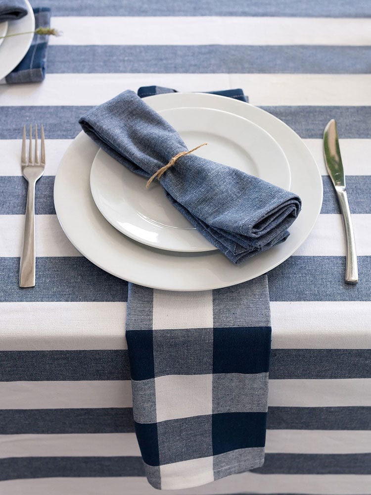 Linen House Table Cloth Linen House Revana Chambray Navy Tablecloth (7314249384025)