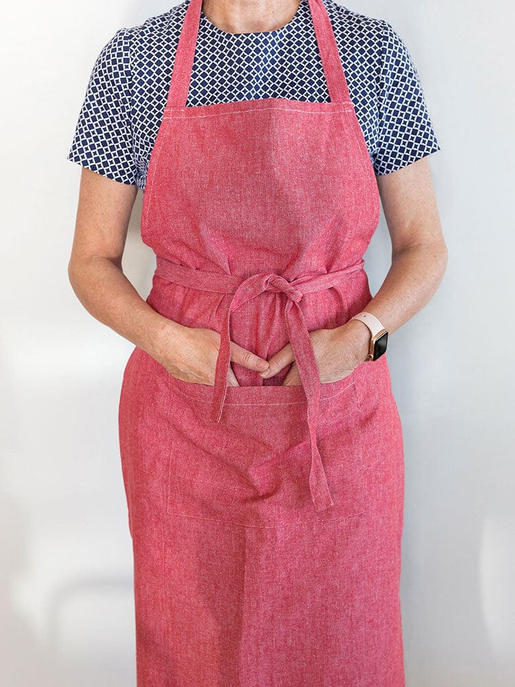 Linen House Table Cloth Linen House Revana Chambray Red Apron (7313734139993)