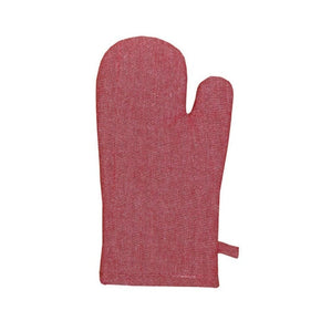 Linen House Table Cloth Linen House Revana Chambray Red Oven Glove 16x32 Mitt (7313552146521)