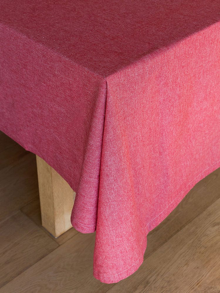 Linen House Table Cloth Linen House Revana Chambray Red Tablecloth (7313728340057)