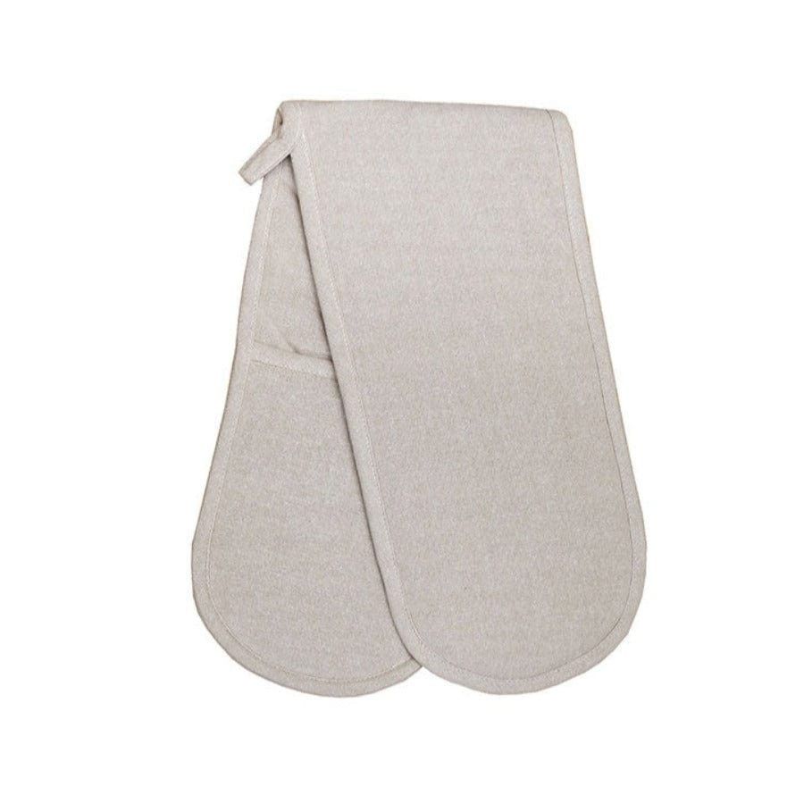 Linen House Table Cloth Linen House Revana Chambray Stone Double Oven Glove