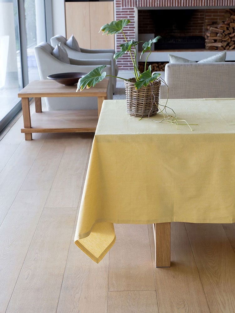 Linen House Table Cloth Linen House Revana Chambray Yellow Tablecloth (7314220974169)