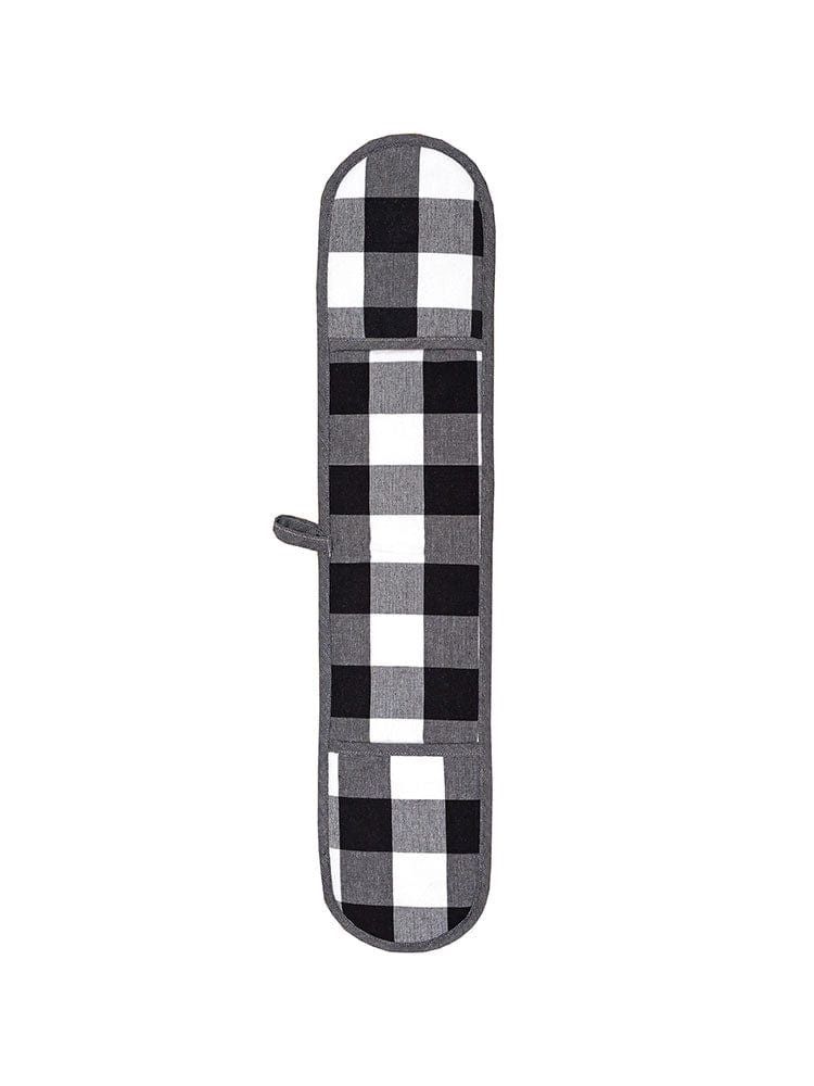 Linen House Table Cloth Linen House Revana Check Black Double Oven Glove