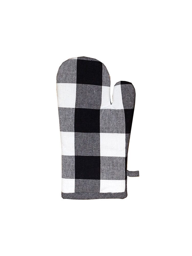 Linen House Table Cloth Linen House Revana Check Black Oven Mitt (7313735811161)