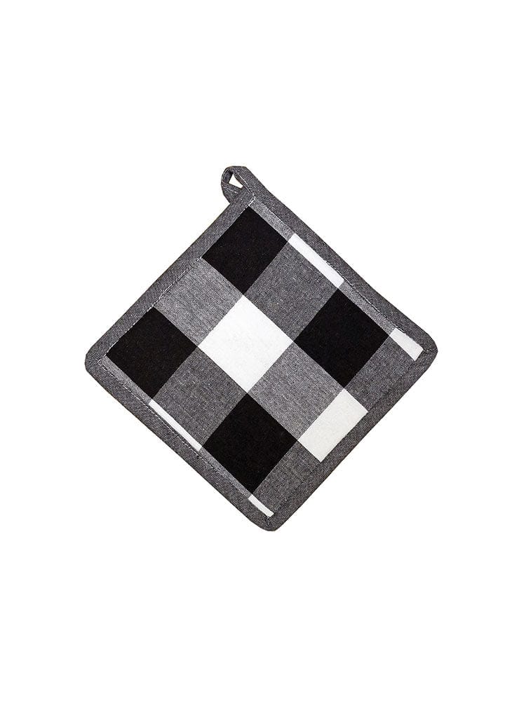 Linen House Table Cloth Linen House Revana Check Black Pot Holder (7313739612249)