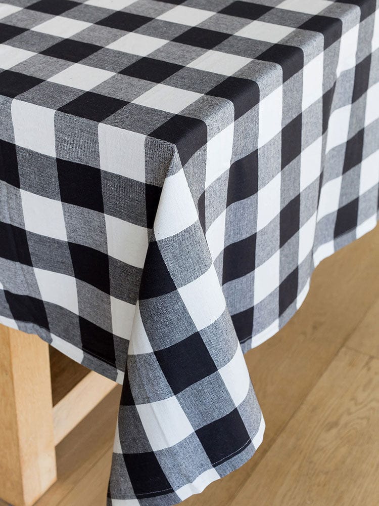 Linen House Table Cloth Linen House Revana Check Black Tablecloth (7313851383897)