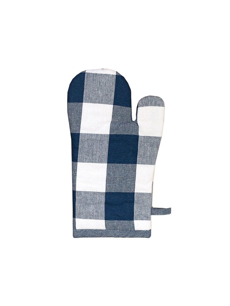 Linen House Table Cloth Linen House Revana Check Navy Oven Mitt (7314232148057)