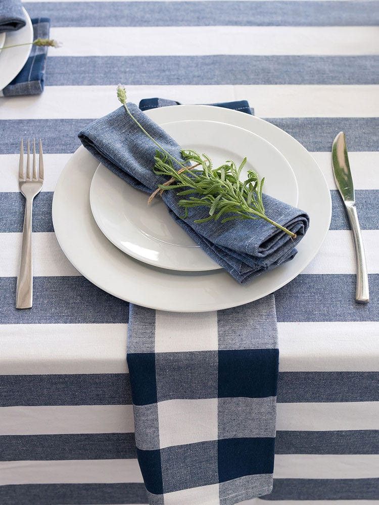 Linen House Table Cloth Linen House Revana Check Navy Tablecloth