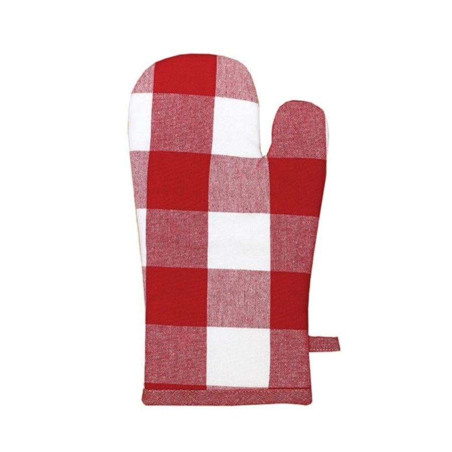 Linen House Table Cloth Linen House Revana Check Red Oven Glove 16x32 Mitt