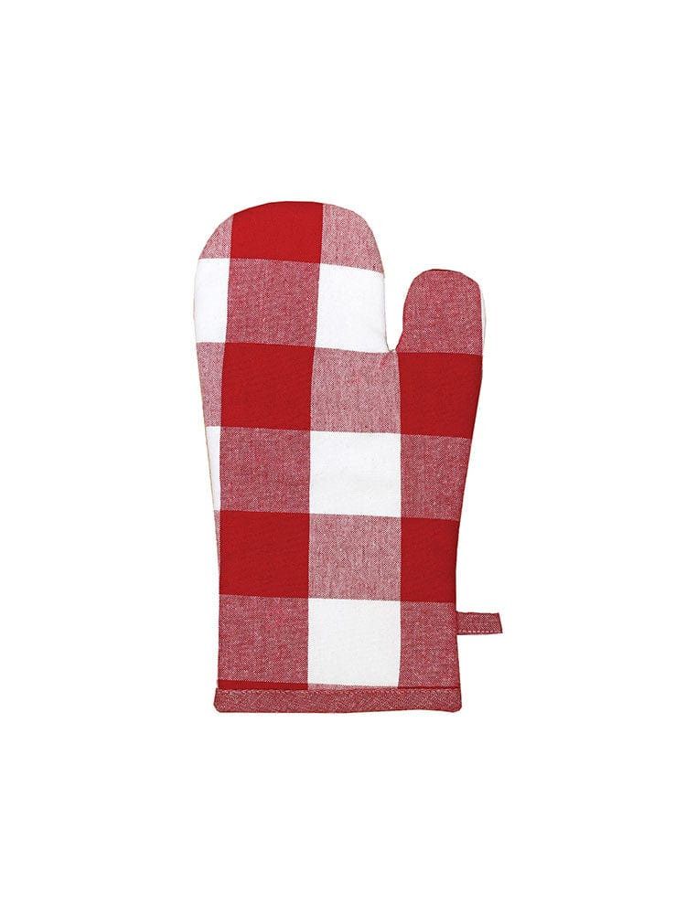Linen House Table Cloth Linen House Revana Check Red Oven Glove 16x32 Mitt