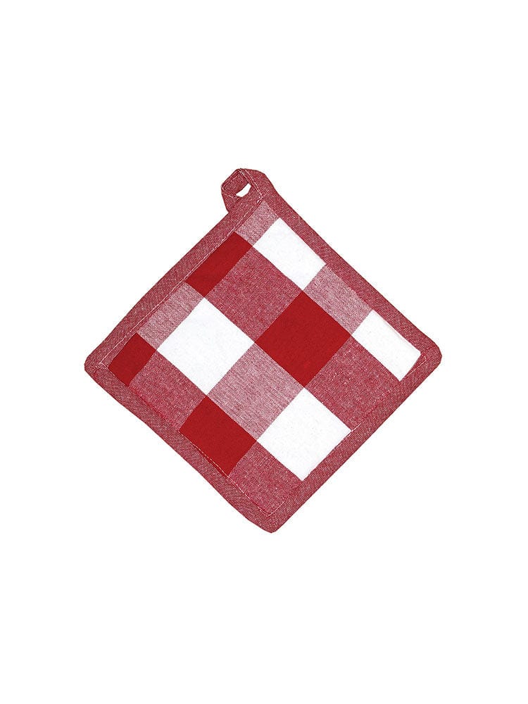 Linen House Table Cloth Linen House Revana Check Red Pot Holder (7313557717081)