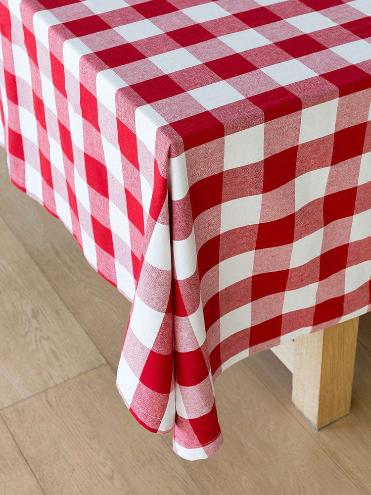 Linen House Table Cloth Linen House Revana Check Red Tablecloth (7313730699353)