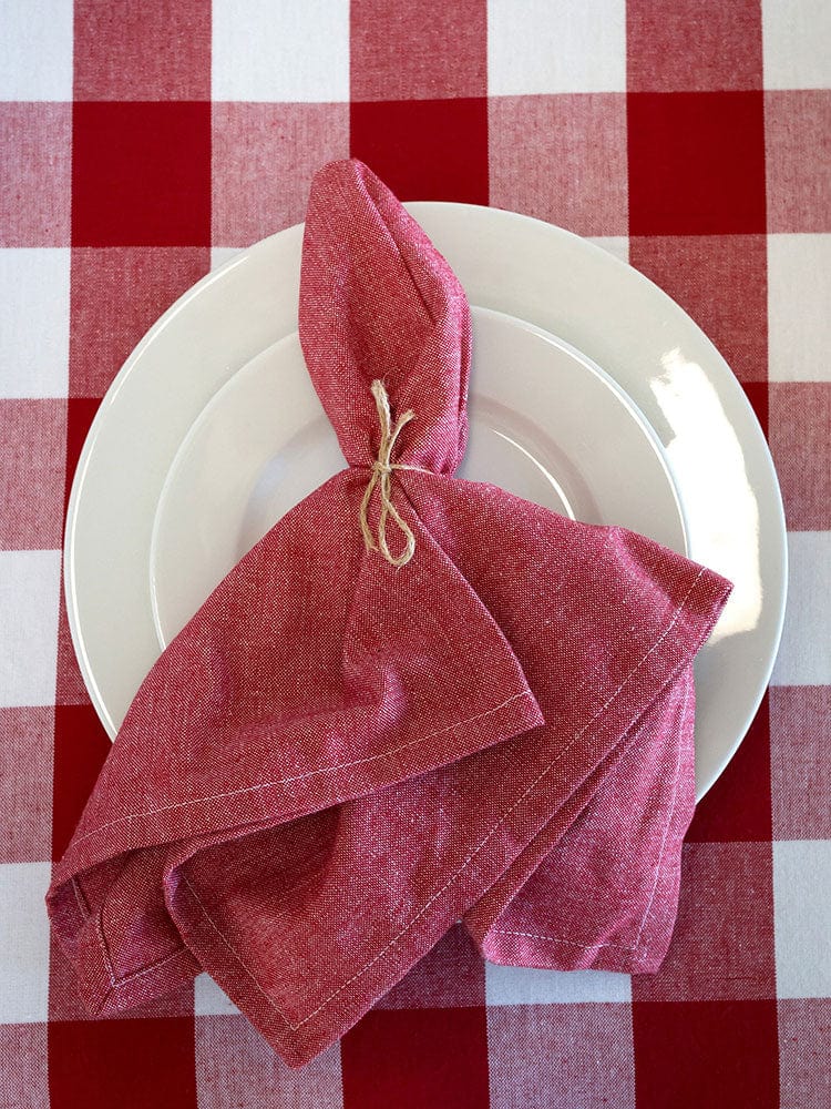 Linen House Table Cloth Linen House Revana Check Red Tablecloth (7313730699353)