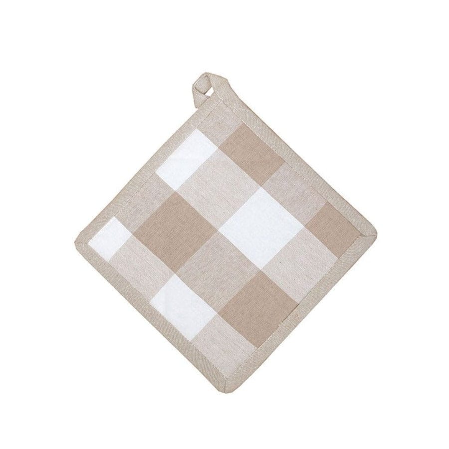 Linen House Table Cloth Linen House Revana Check Stone Pot Holder (7313856233561)