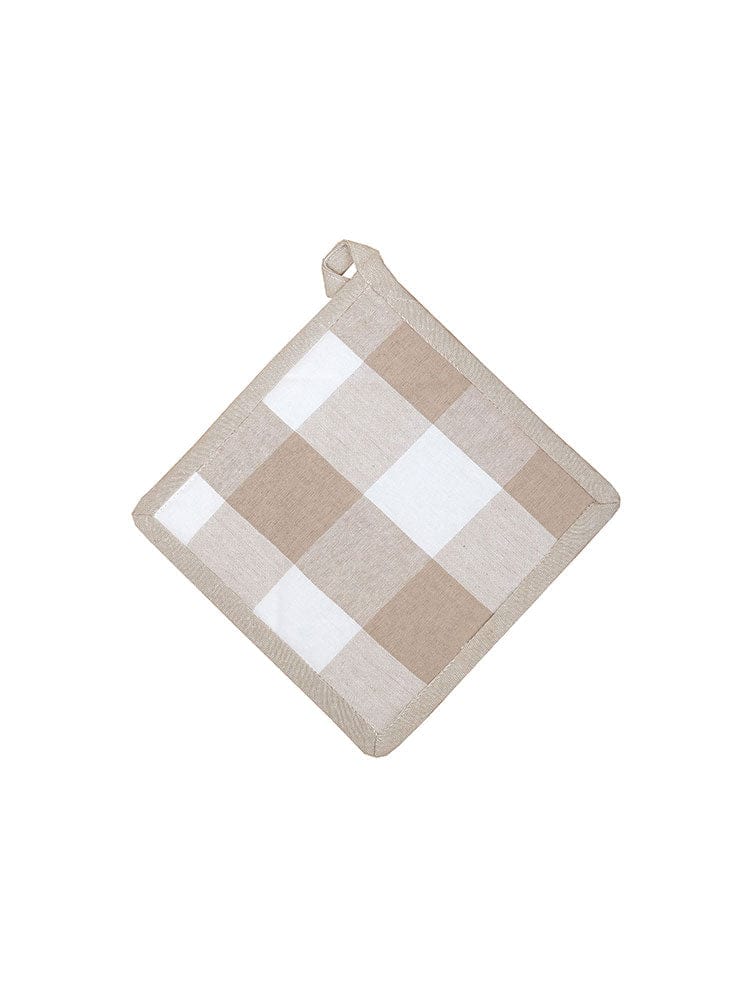 Linen House Table Cloth Linen House Revana Check Stone Pot Holder (7313856233561)