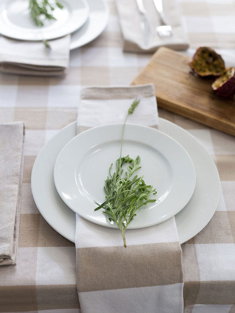 Linen House Table Cloth Linen House Revana Check Stone Tablecloth (7313856987225)
