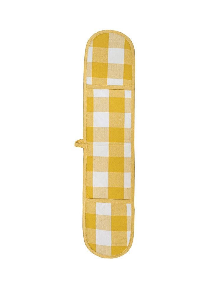 Linen House Table Cloth Linen House Revana Check Yellow Double Oven Glove