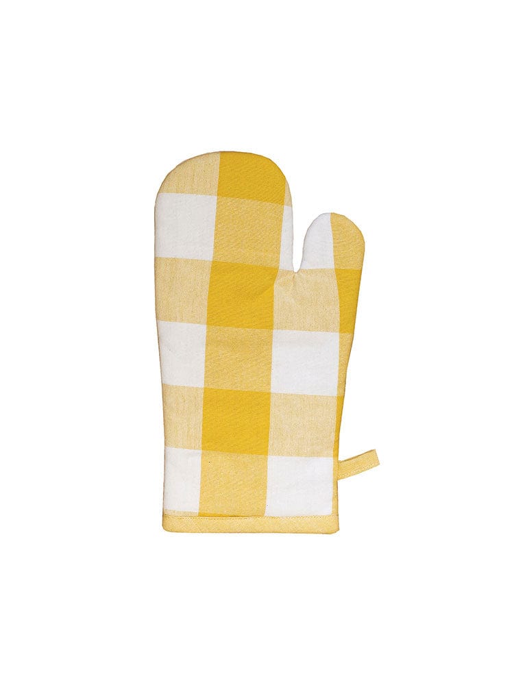 Linen House Table Cloth Linen House Revana Check Yellow Oven Mitt (7314217074777)
