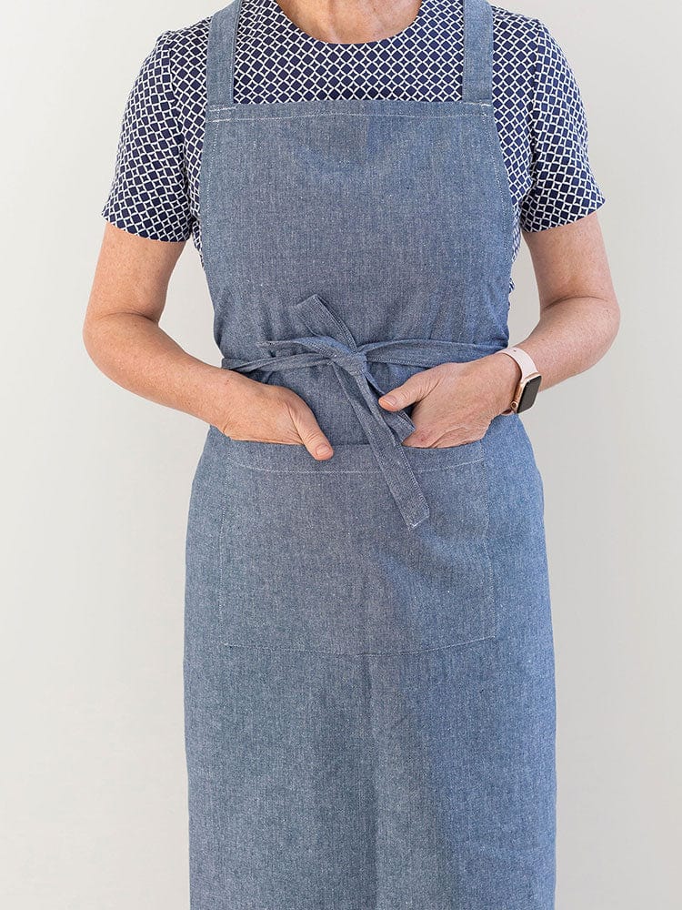 Linen House Table Cloth Linen House Revana Navy Apron (7314237718617)