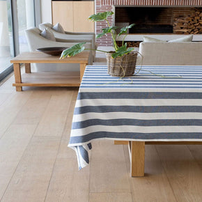 Linen House Table Cloth Linen House Revana Stripe Navy Tablecloth (7314251317337)