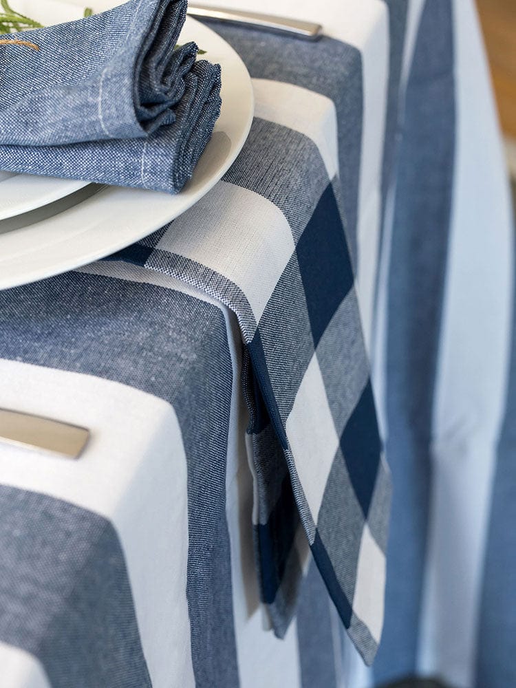 Linen House Table Cloth Linen House Revana Stripe Navy Tablecloth (7314251317337)