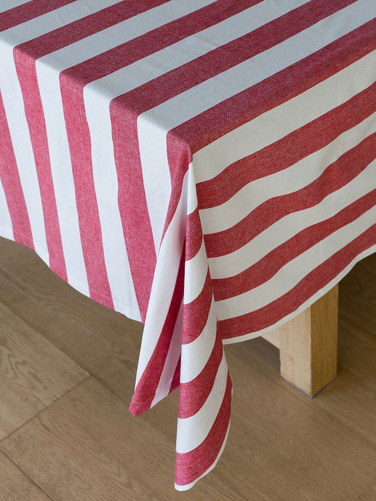 Linen House Table Cloth Linen House Revana Stripe Red Tablecloth (7313732468825)