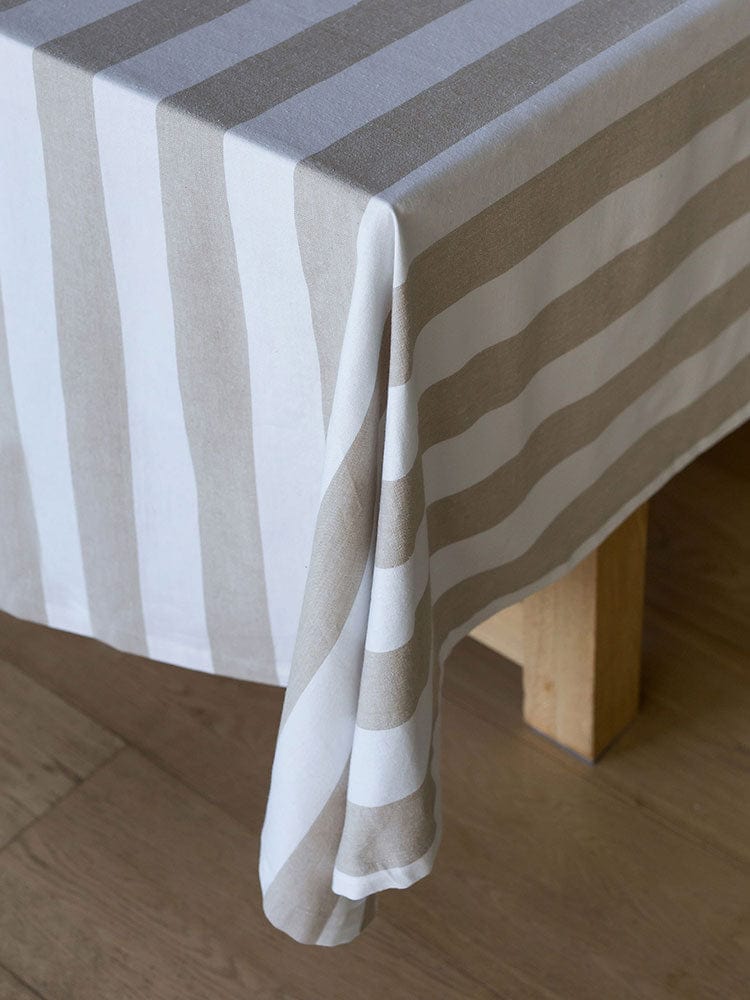 Linen House Table Cloth Linen House Revana Stripe Stone Tablecloth (7313857413209)