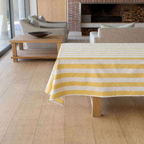 Linen House Table Cloth Linen House Revana Stripe Yellow Tablecloth (7314224906329)