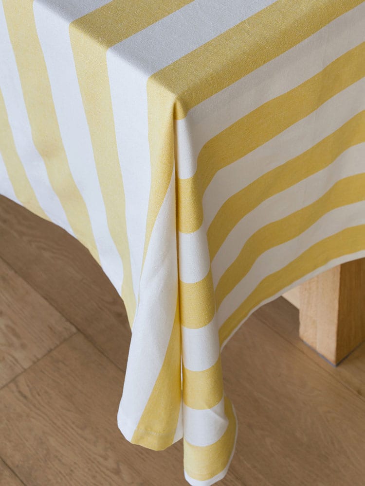 Linen House Table Cloth Linen House Revana Stripe Yellow Tablecloth (7314224906329)