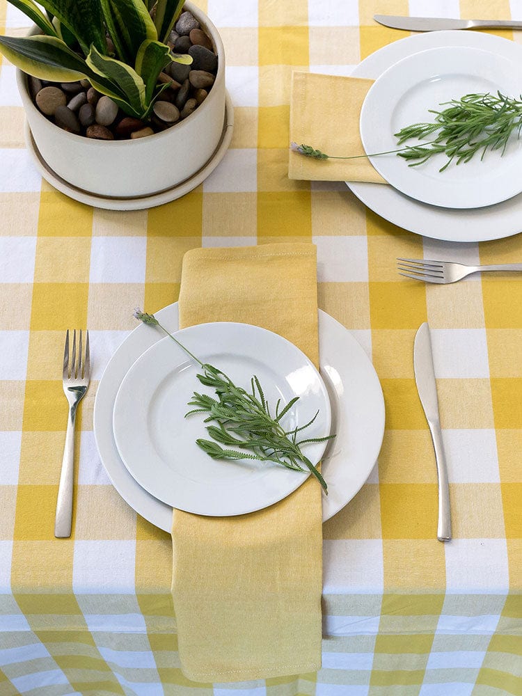 Linen House Table Cloth Linen House Revana Stripe Yellow Tablecloth (7314224906329)