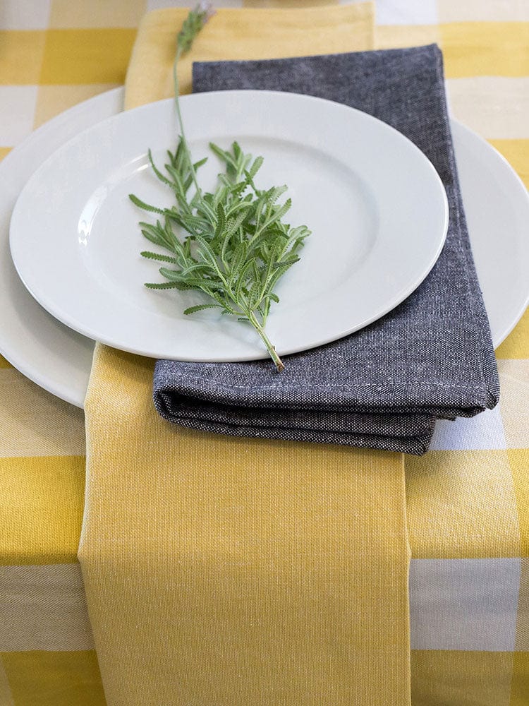 Linen House Table Cloth Linen House Revana Stripe Yellow Tablecloth (7314224906329)