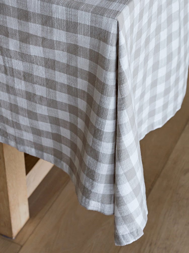 Linen House Table Cloth Linen House Table Linen Oxford Check Beige (7301554045017)