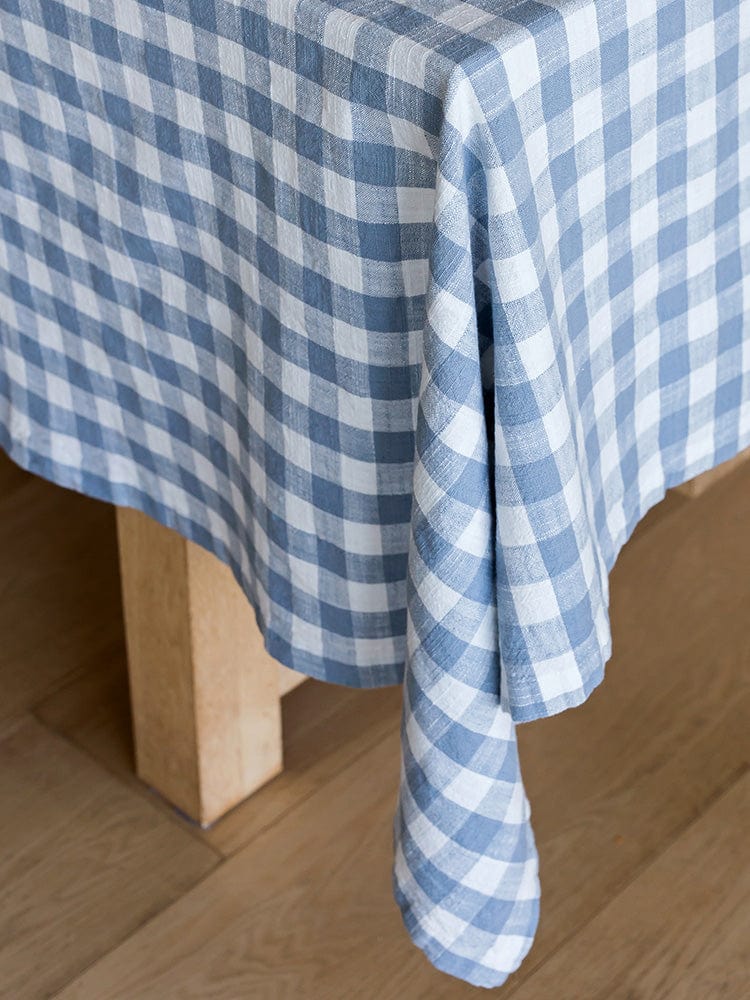 Linen House Table Cloth Linen House Table Linen Oxford Check Light Blue (7301543034969)