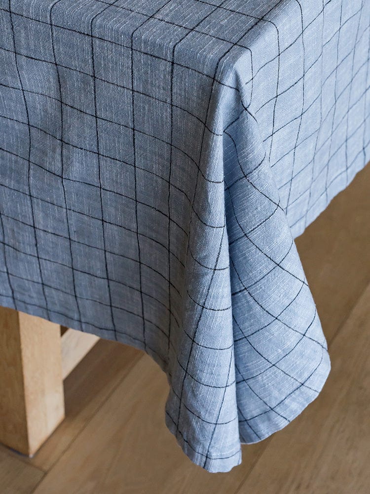 Linen House Table Cloth Linen House Table Linen Oxford Grid Light Blue (7301536809049)